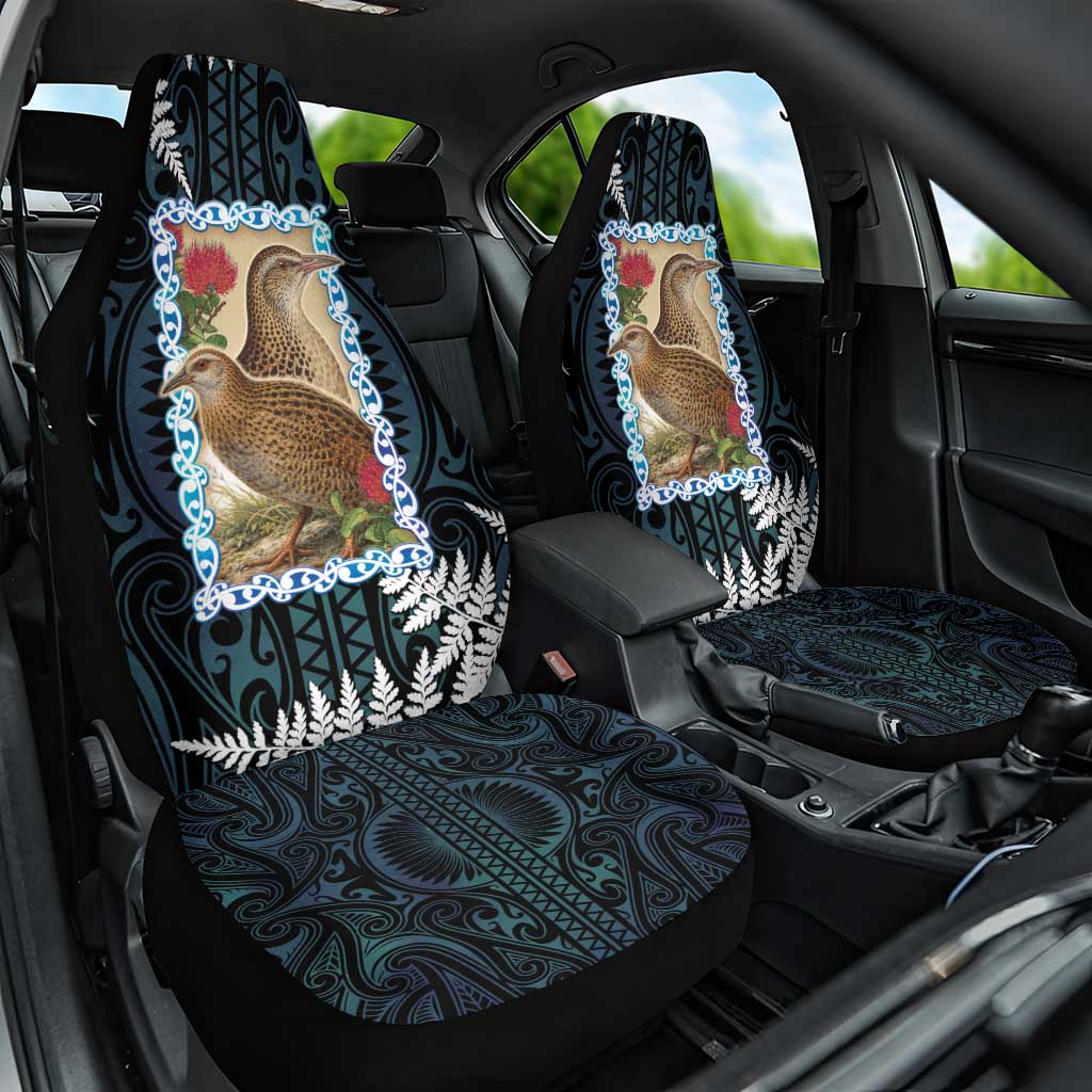 New Zealand Weka Car Seat Cover Maori Hen Koru Pattern - Polynesian Pride