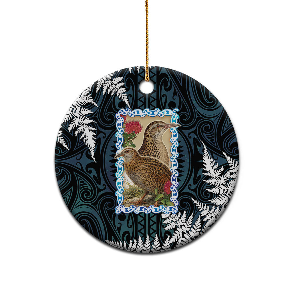 New Zealand Weka Ceramic Ornament Maori Hen Koru Pattern