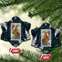 New Zealand Weka Ceramic Ornament Maori Hen Koru Pattern