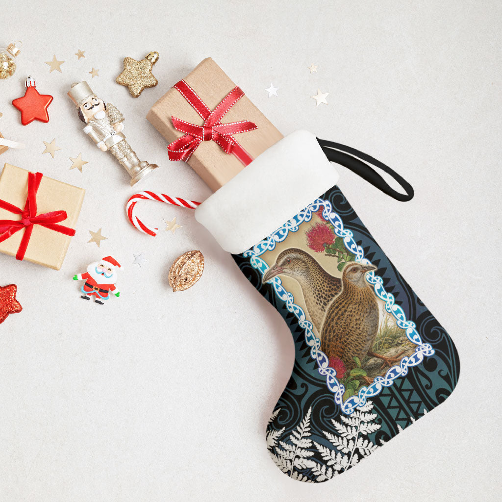 New Zealand Weka Christmas Stocking Maori Hen Koru Pattern