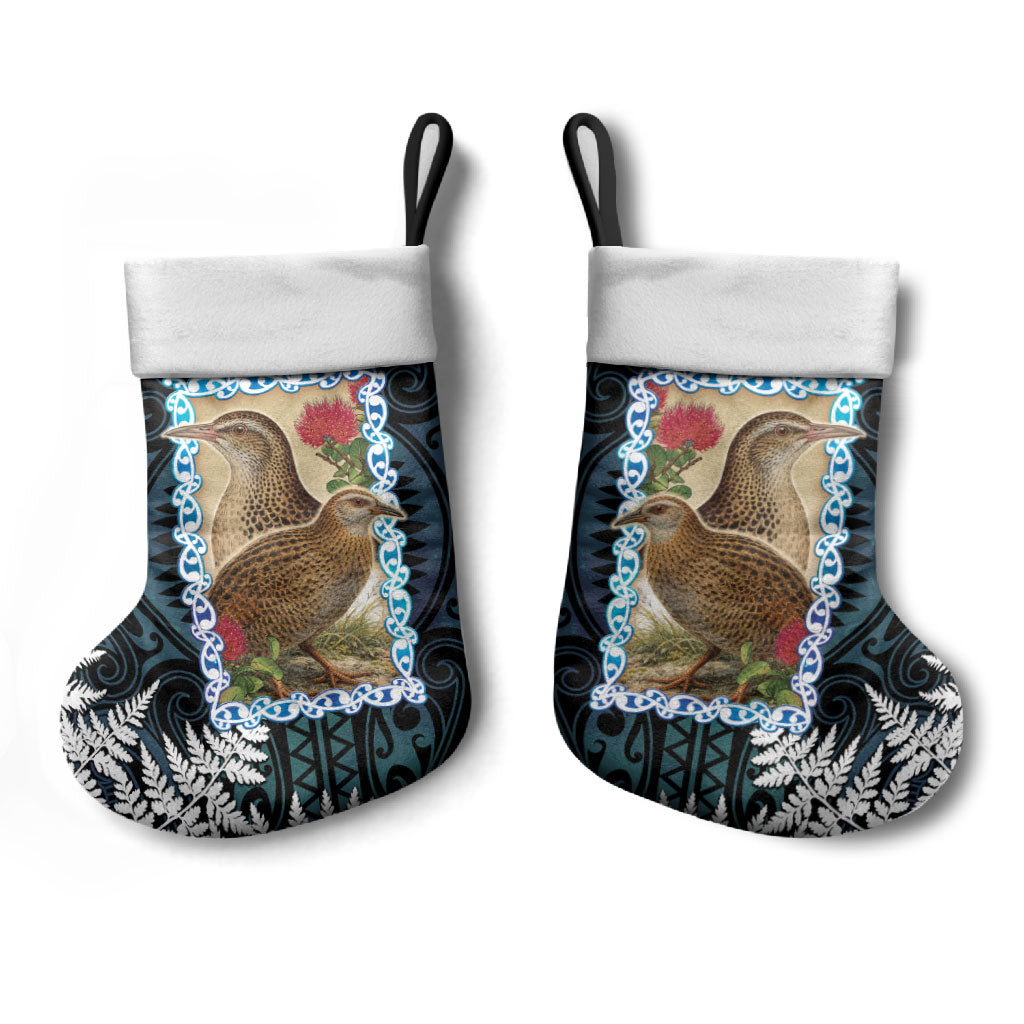 New Zealand Weka Christmas Stocking Maori Hen Koru Pattern