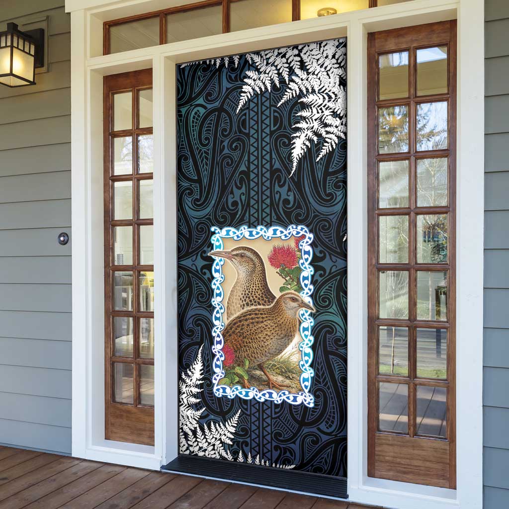 New Zealand Weka Door Cover Maori Hen Koru Pattern - Polynesian Pride