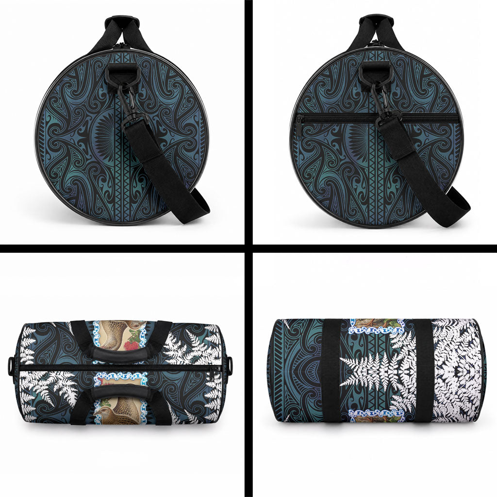New Zealand Weka Duffle Bag Maori Hen Koru Pattern