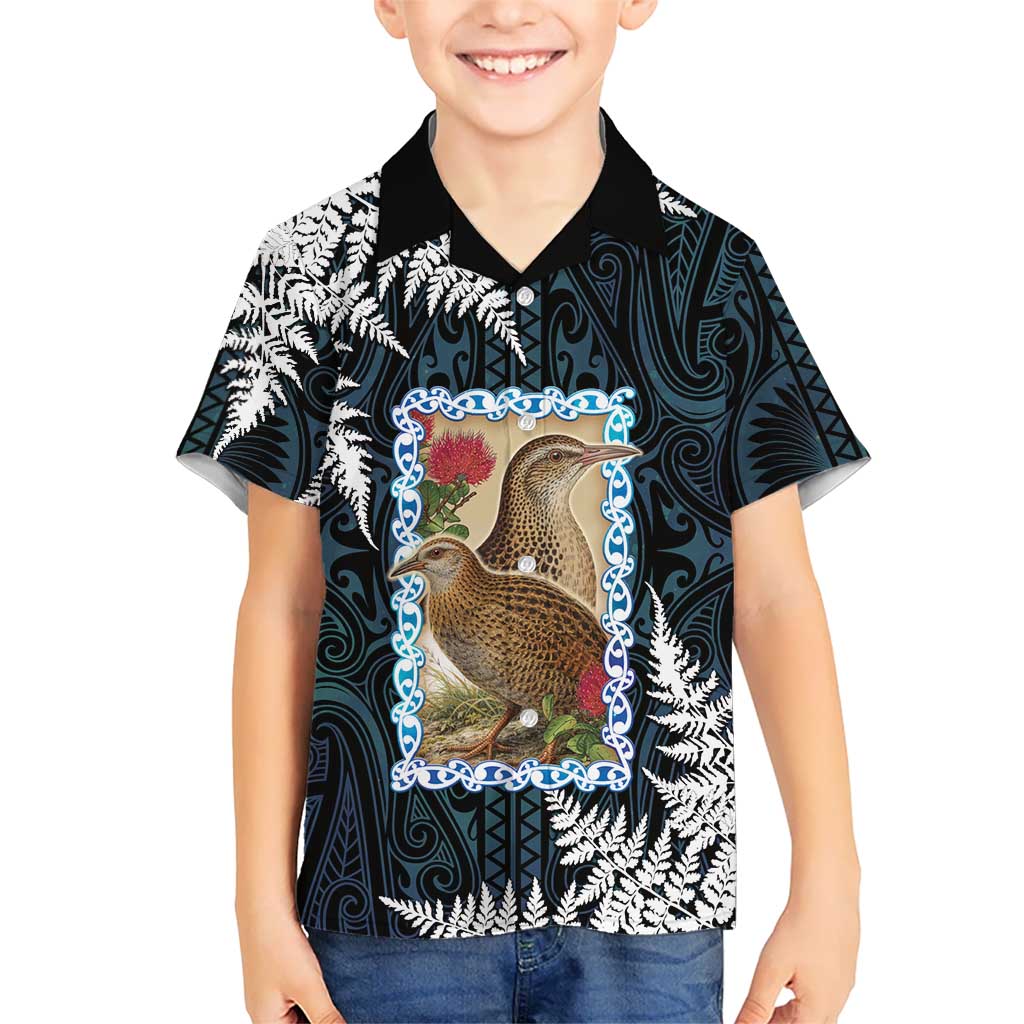 New Zealand Weka Family Matching Puletasi and Hawaiian Shirt Maori Hen Koru Pattern