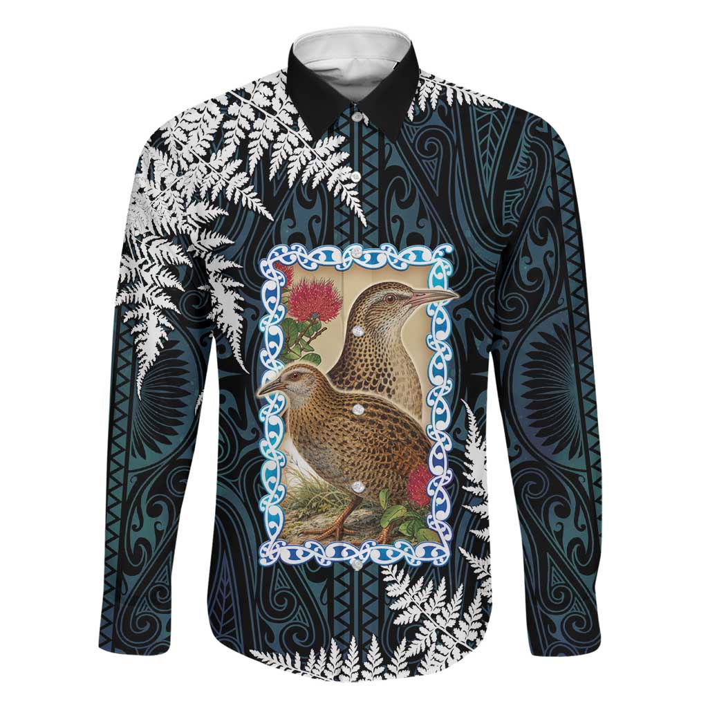 New Zealand Weka Family Matching Short Sleeve Bodycon Dress and Hawaiian Shirt Maori Hen Koru Pattern
