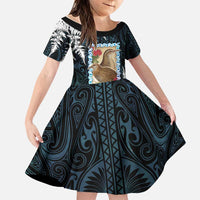 New Zealand Weka Family Matching Summer Maxi Dress and Hawaiian Shirt Maori Hen Koru Pattern