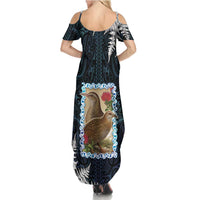 New Zealand Weka Family Matching Summer Maxi Dress and Hawaiian Shirt Maori Hen Koru Pattern
