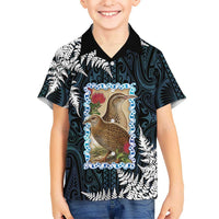 New Zealand Weka Family Matching Summer Maxi Dress and Hawaiian Shirt Maori Hen Koru Pattern