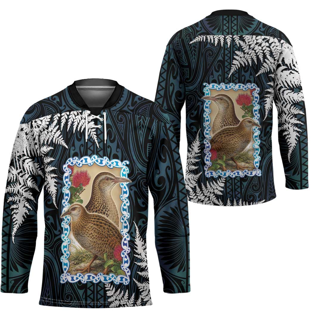 New Zealand Weka Hockey Jersey Maori Hen Koru Pattern - Polynesian Pride