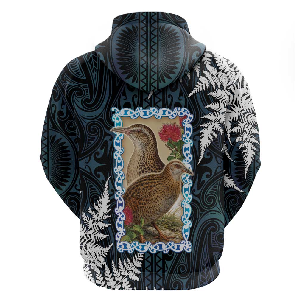 New Zealand Weka Hoodie Maori Hen Koru Pattern LT05 - Polynesian Pride