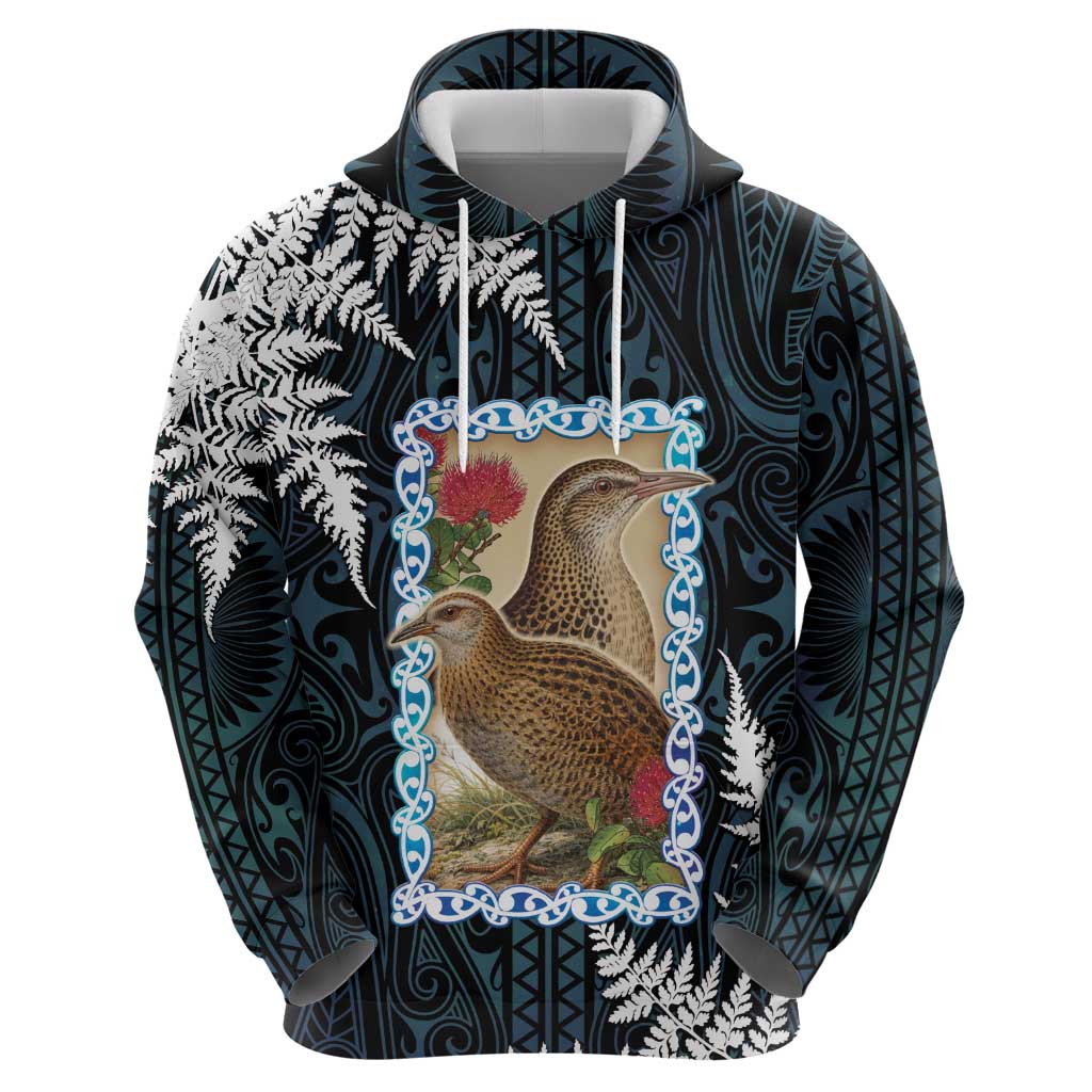 New Zealand Weka Hoodie Maori Hen Koru Pattern LT05 - Polynesian Pride