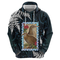 New Zealand Weka Hoodie Maori Hen Koru Pattern LT05 - Polynesian Pride