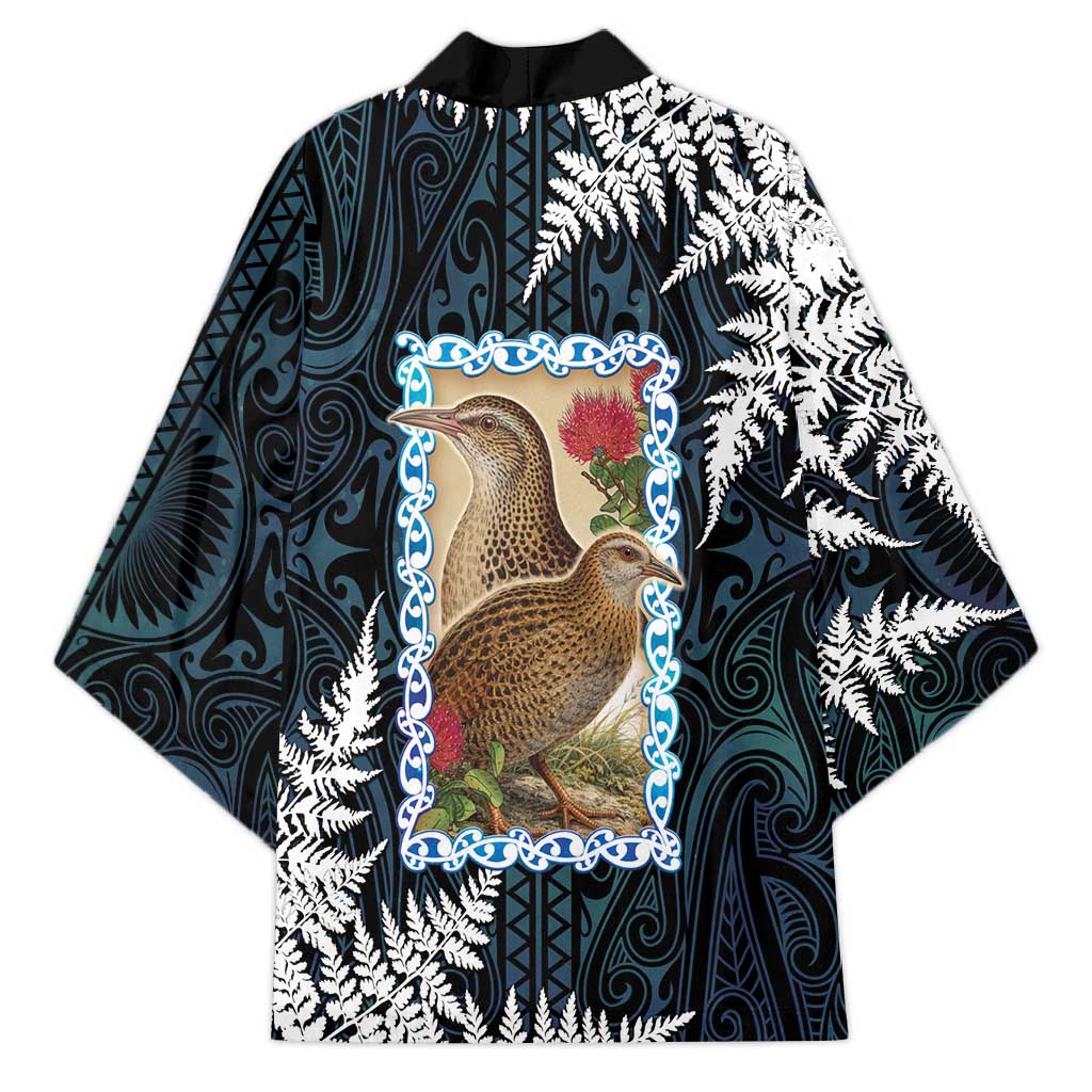 New Zealand Weka Kimono Maori Hen Koru Pattern - Polynesian Pride