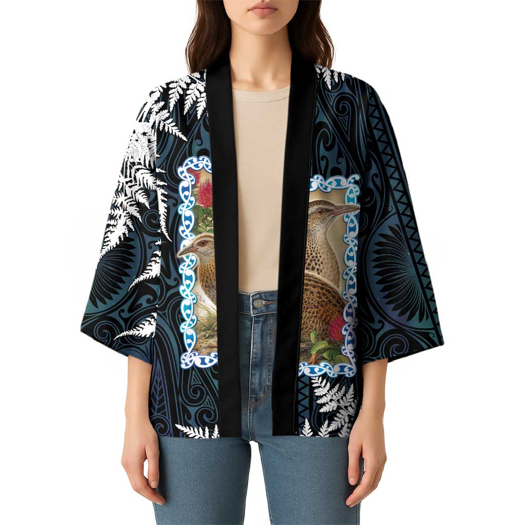 New Zealand Weka Kimono Maori Hen Koru Pattern - Polynesian Pride