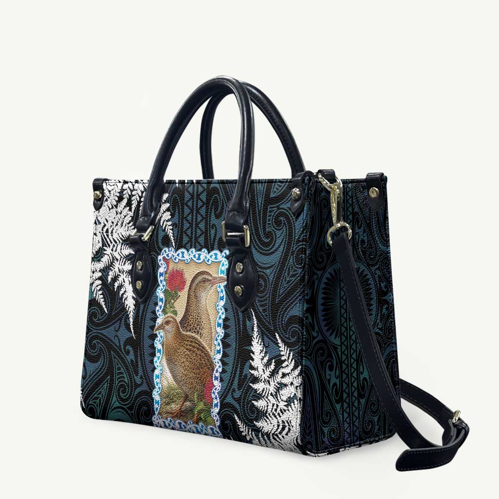 New Zealand Weka Leather Bag Maori Hen Koru Pattern - Polynesian Pride