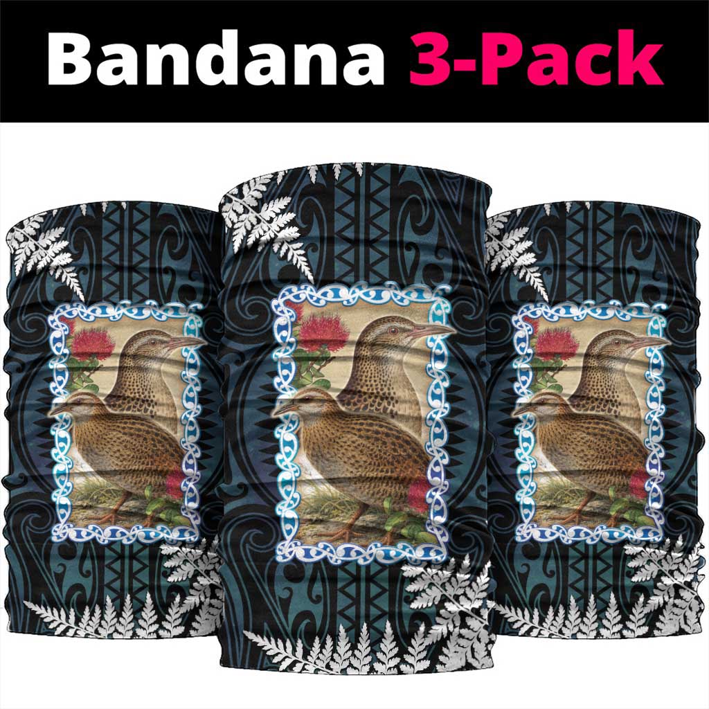 New Zealand Weka Neck Gaiter Maori Hen Koru Pattern LT05 package One Size: 25*50cm Black - Polynesian Pride