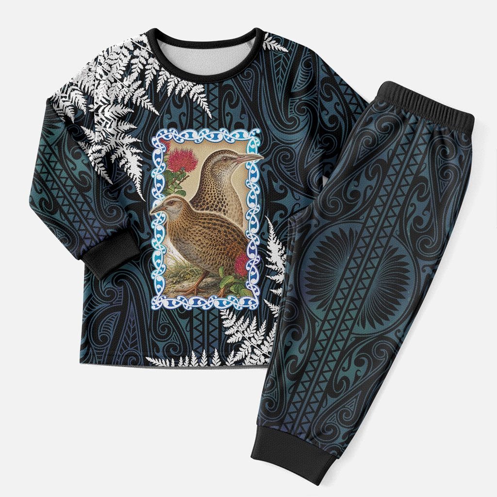 New Zealand Weka Christmas Pajama Set Maori Hen Koru Pattern LT05 Men Black - Polynesian Pride