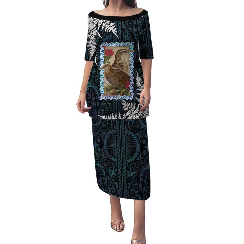 New Zealand Weka Puletasi Maori Hen Koru Pattern - Polynesian Pride