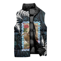 New Zealand Weka Sleeveless Puffer Jacket Maori Hen Koru Pattern - Polynesian Pride