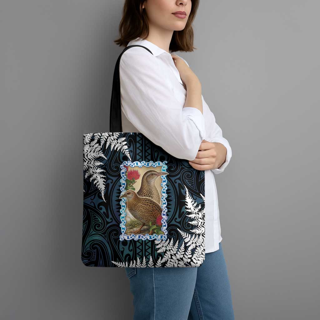 New Zealand Weka Tote Bag Maori Hen Koru Pattern - Polynesian Pride