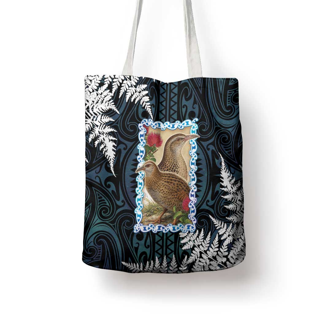 New Zealand Weka Tote Bag Maori Hen Koru Pattern - Polynesian Pride