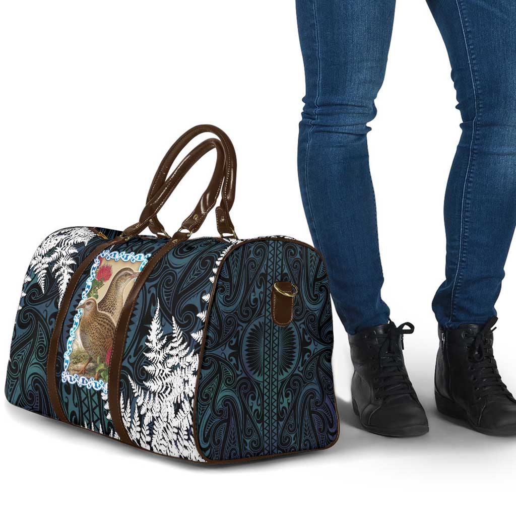 New Zealand Weka Travel Bag Maori Hen Koru Pattern - Polynesian Pride