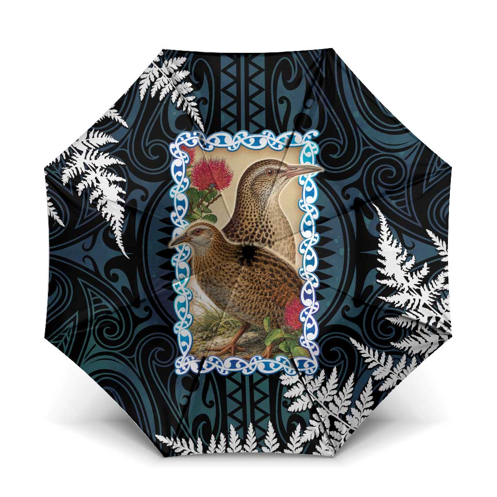 New Zealand Weka Umbrella Maori Hen Koru Pattern - Polynesian Pride