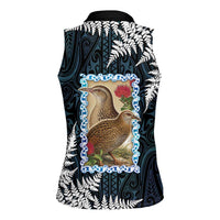 New Zealand Weka Women Sleeveless Polo Shirt Maori Hen Koru Pattern LT05 - Polynesian Pride