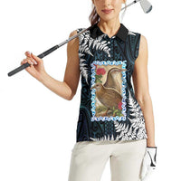 New Zealand Weka Women Sleeveless Polo Shirt Maori Hen Koru Pattern LT05 - Polynesian Pride