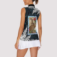 New Zealand Weka Women Sleeveless Polo Shirt Maori Hen Koru Pattern LT05 - Polynesian Pride