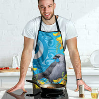 New Zealand Kokako Bird Apron Maori Koru With Kowhai Flowers LT05 - Polynesian Pride