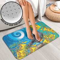 New Zealand Kokako Bird Bathroom Set Maori Koru With Kowhai Flowers - Polynesian Pride