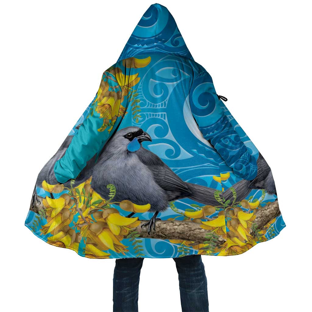 New Zealand Kokako Bird Cloak Maori Koru With Kowhai Flowers - Polynesian Pride
