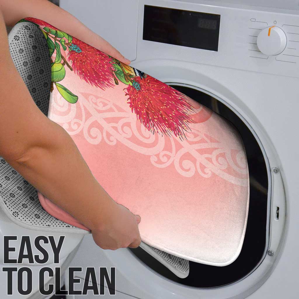 New Zealand Fantail Bathroom Set Maori Koru With Pohutukawa Flowers - Polynesian Pride