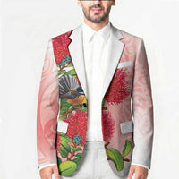 New Zealand Fantail Blazer Maori Koru With Pohutukawa Flowers LT05 - Polynesian Pride