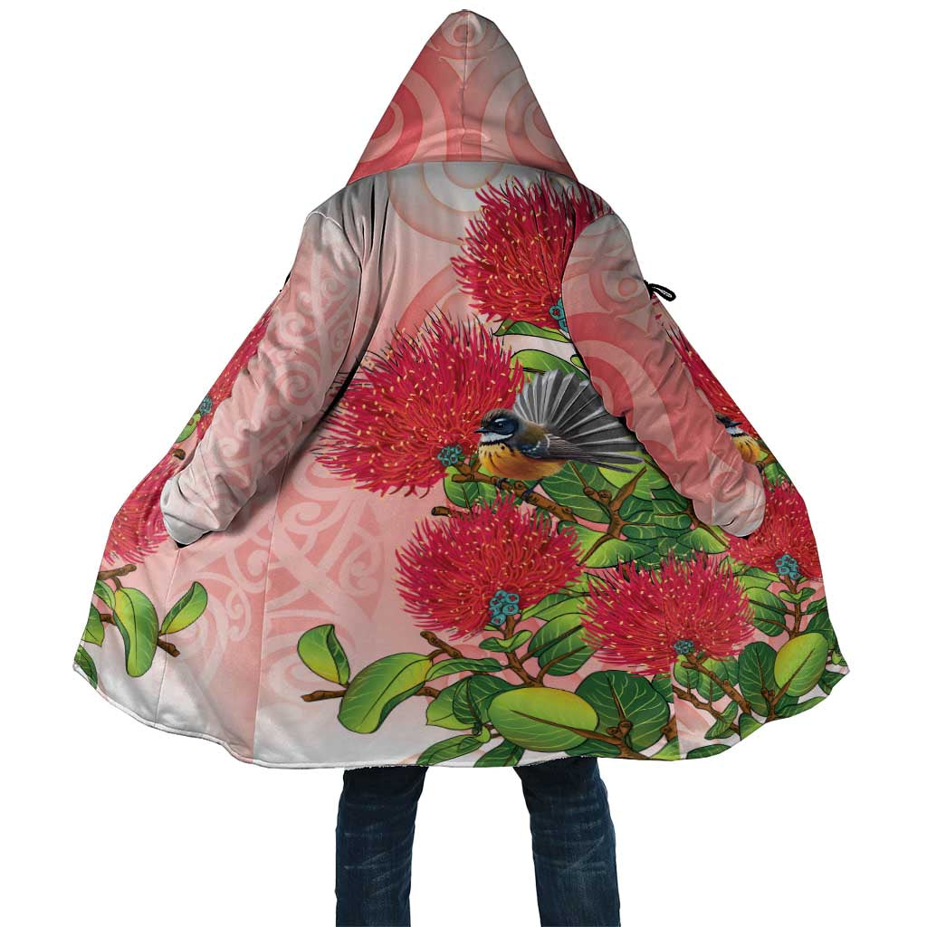 New Zealand Fantail Cloak Maori Koru With Pohutukawa Flowers - Polynesian Pride