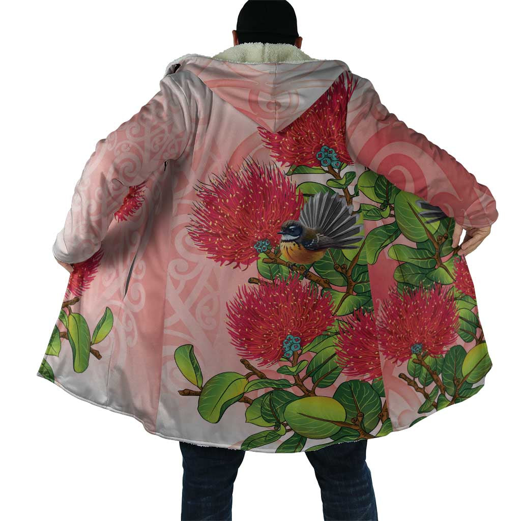 New Zealand Fantail Cloak Maori Koru With Pohutukawa Flowers - Polynesian Pride