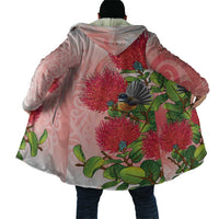 New Zealand Fantail Cloak Maori Koru With Pohutukawa Flowers - Polynesian Pride