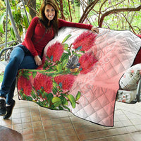 New Zealand Fantail Quilt Maori Koru With Pohutukawa Flowers LT05 - Polynesian Pride
