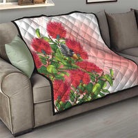 New Zealand Fantail Quilt Maori Koru With Pohutukawa Flowers LT05 - Polynesian Pride