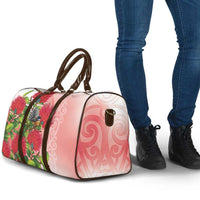 New Zealand Fantail Travel Bag Maori Koru With Pohutukawa Flowers - Polynesian Pride