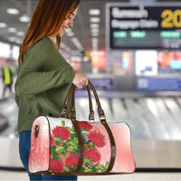 New Zealand Fantail Travel Bag Maori Koru With Pohutukawa Flowers - Polynesian Pride