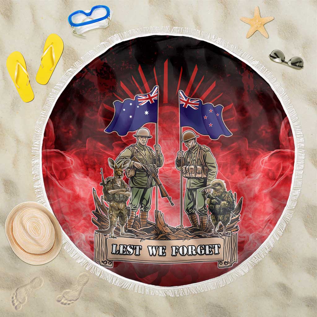 Australia And New Zealand ANZAC Day Beach Blanket Soldiers Lest We Forget