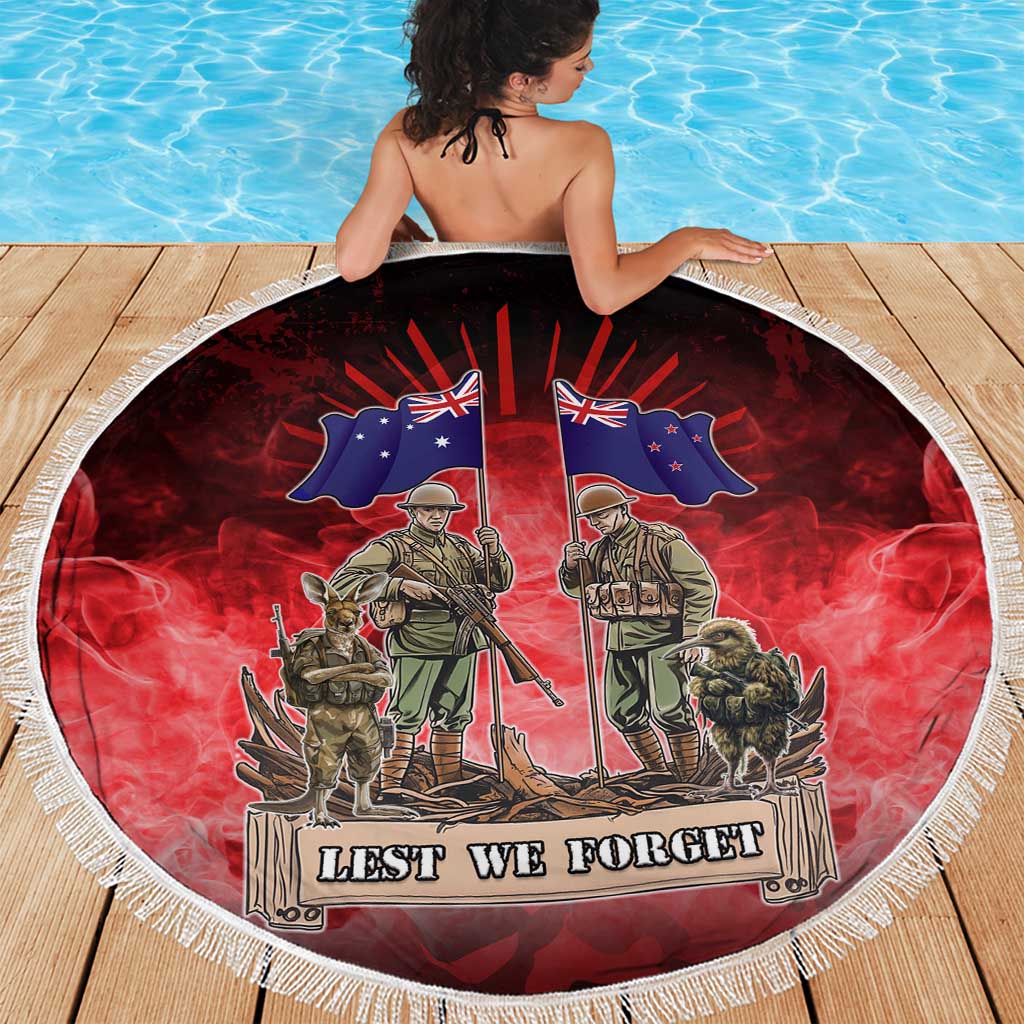 Australia And New Zealand ANZAC Day Beach Blanket Soldiers Lest We Forget