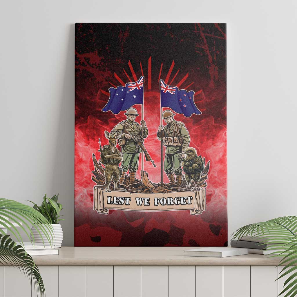Australia And New Zealand ANZAC Day Canvas Wall Art Soldiers Lest We Forget