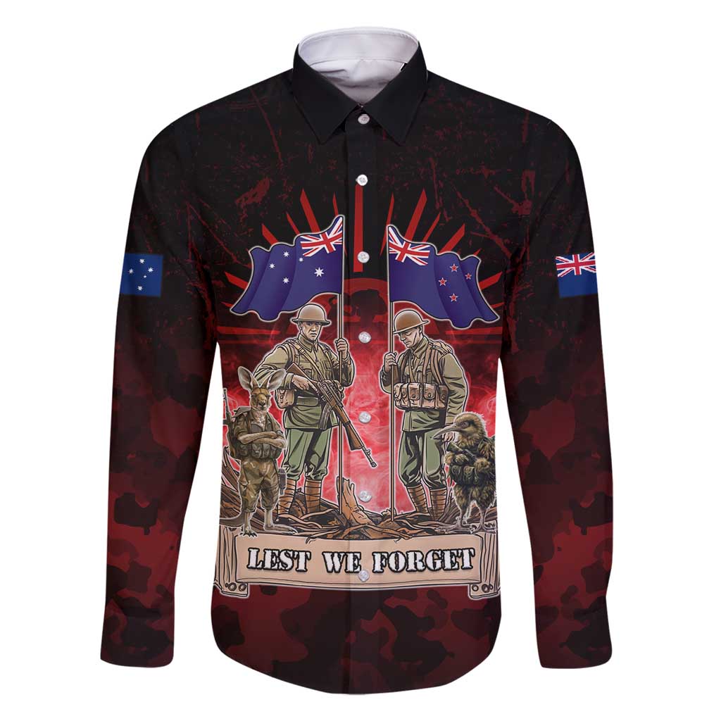 Australia And New Zealand ANZAC Day Family Matching Off Shoulder Short Dress and Hawaiian Shirt Soldiers Lest We Forget