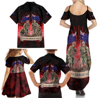 Australia And New Zealand ANZAC Day Family Matching Summer Maxi Dress and Hawaiian Shirt Soldiers Lest We Forget