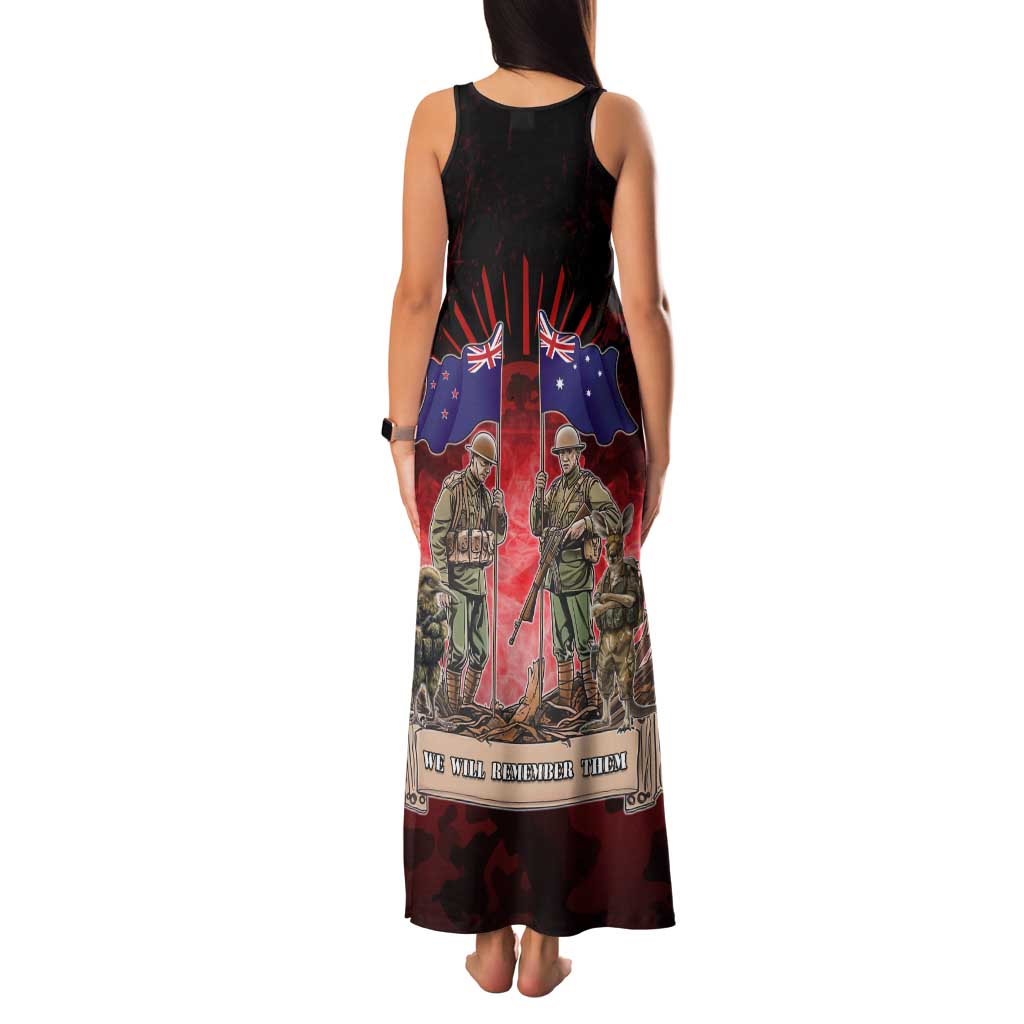 Australia And New Zealand ANZAC Day Family Matching Tank Maxi Dress and Hawaiian Shirt Soldiers Lest We Forget