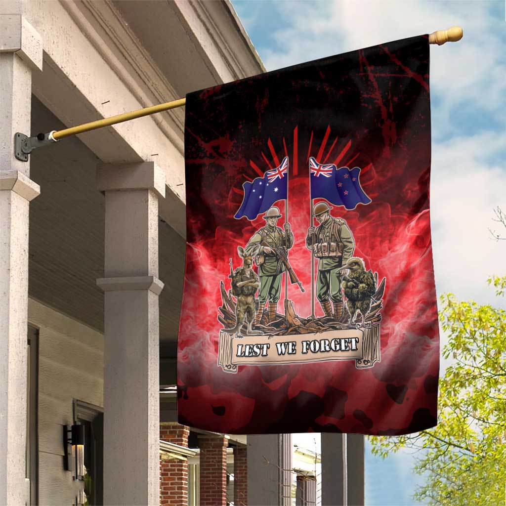 Australia And New Zealand ANZAC Day Garden Flag Soldiers Lest We Forget