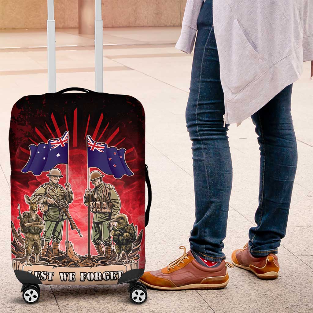 Australia And New Zealand ANZAC Day Luggage Cover Soldiers Lest We Forget